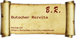 Butscher Rozvita névjegykártya